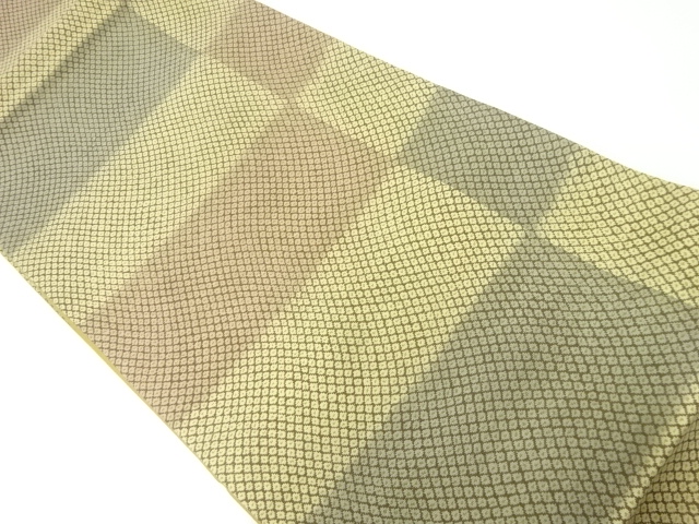 JAPANESE KIMONO / FUKURO OBI / SILK / WOVEN ABSTRACT CHECKERED